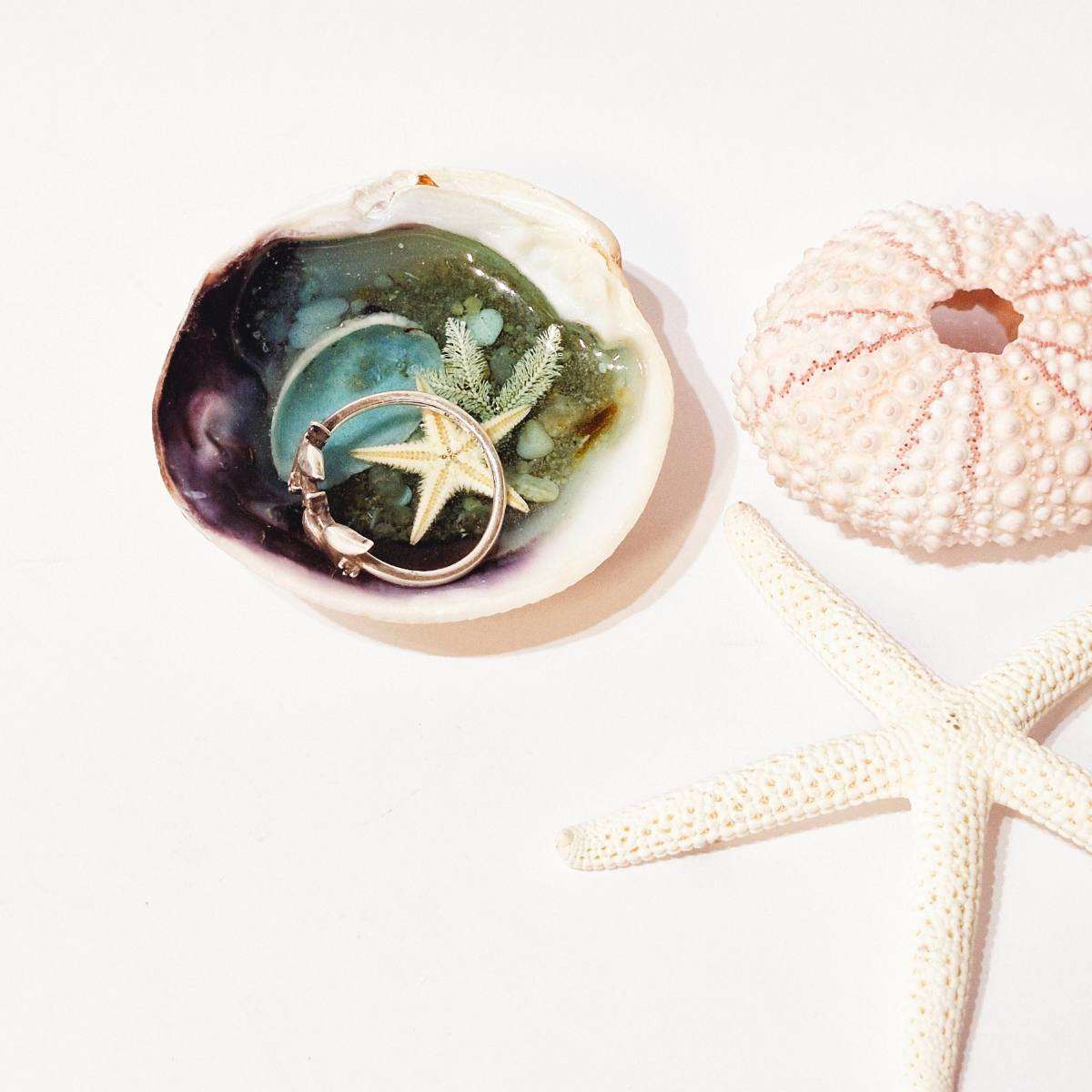 Small Shell And Resin Ring Dish | Unique Gift For Her