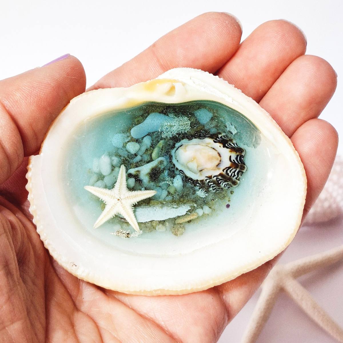 Small Shell And Resin Ring Dish | Unique Gift For Her