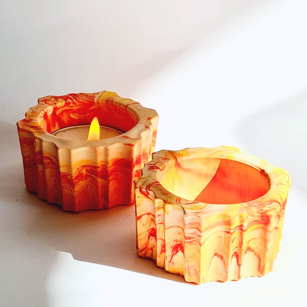 Tealight candle holder set - fall decor