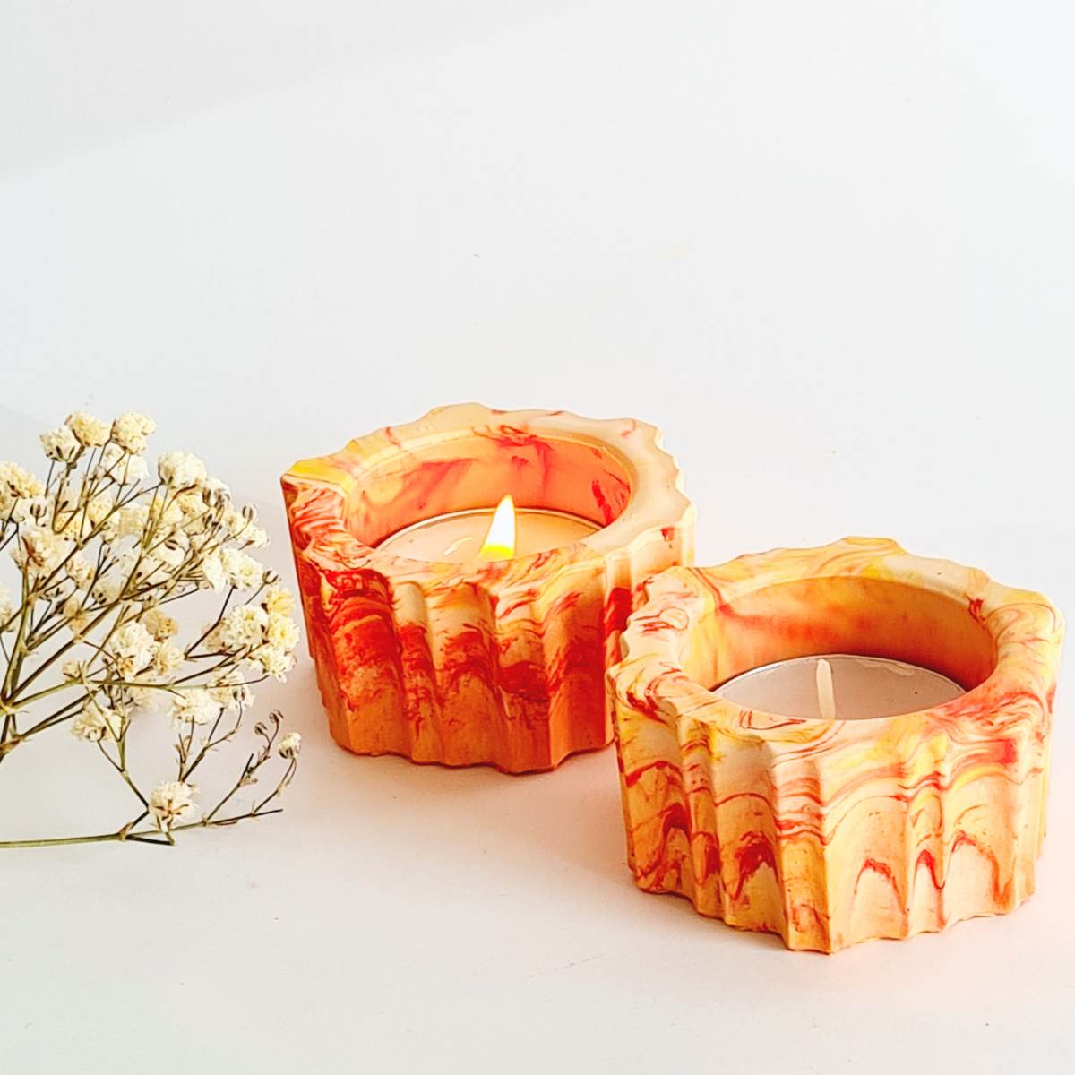 Tealight candle holder set - fall decor