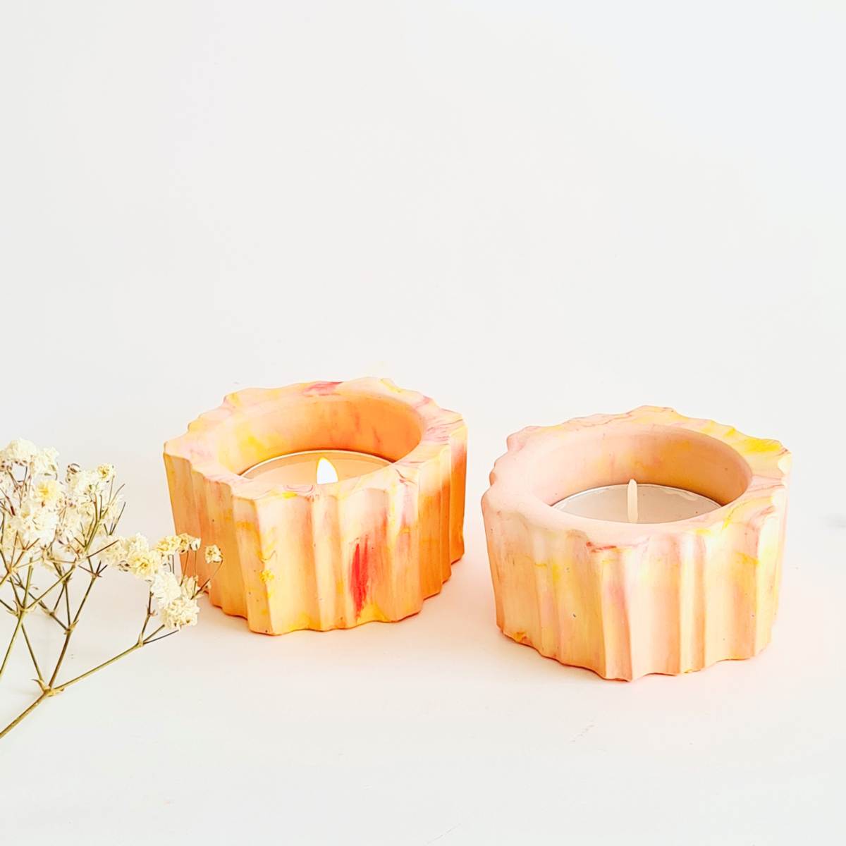 tealight candle holder set - fall decor