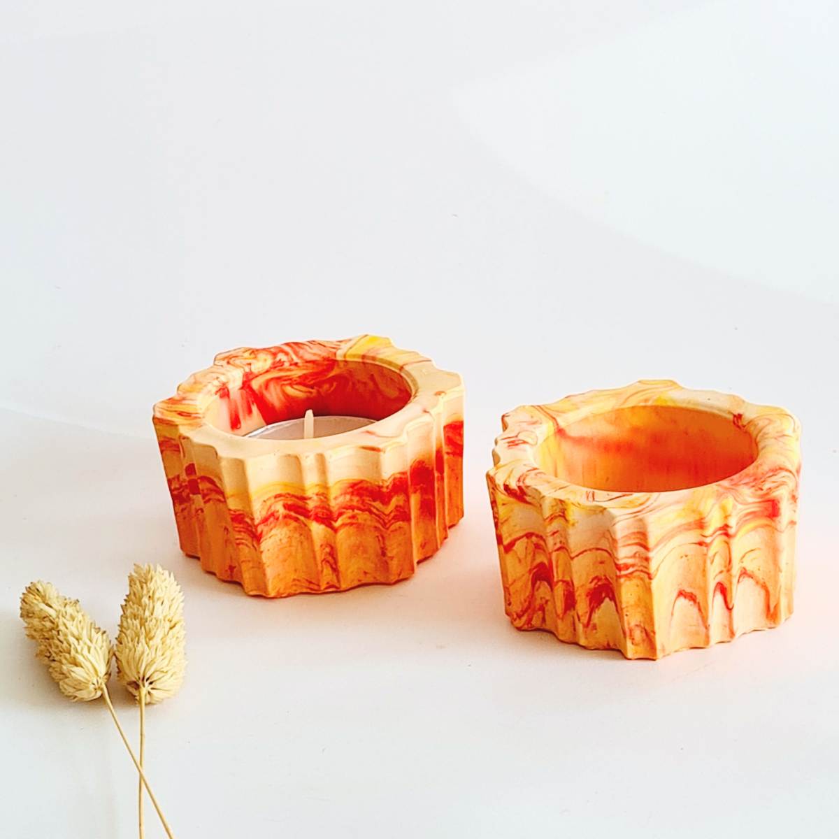 Tealight candle holder set - fall decor