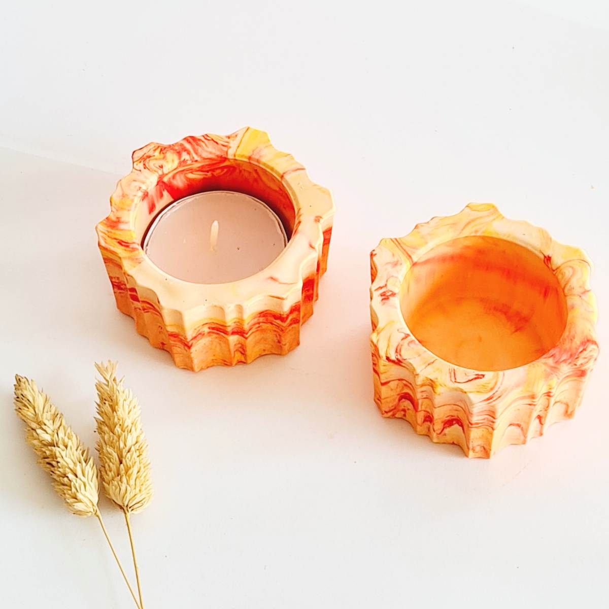 Tealight candle holder set - fall decor