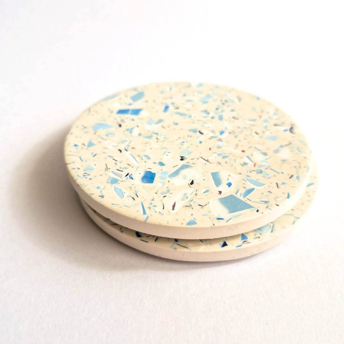 Blue And White Terrazzo Coater set of 2