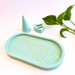 Turquoise Oval Trinket Tray - Decorative Tray - Ring Dish